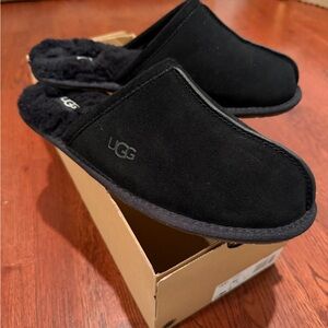 UGG Classic Black Suede Slip-Ons
